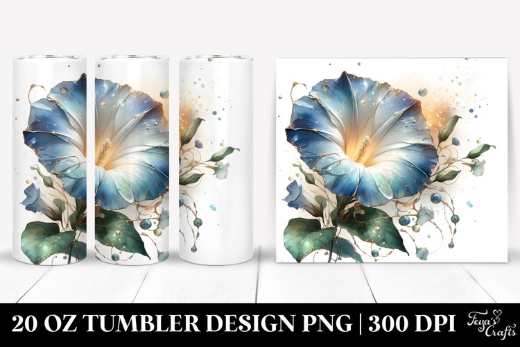 Shiny Floral Splash Tumbler Art