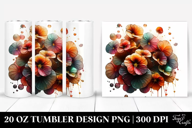 Detailed Glossy Nasturtium Tumbler