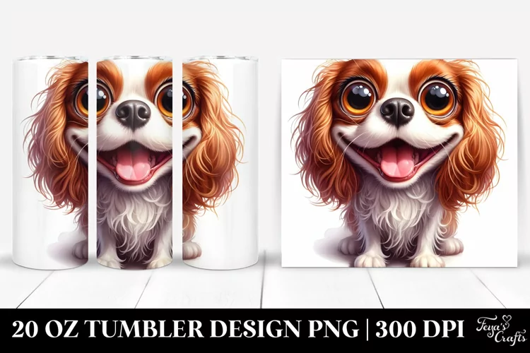 Colorful Cavalier King Charles Spaniel Tumbler
