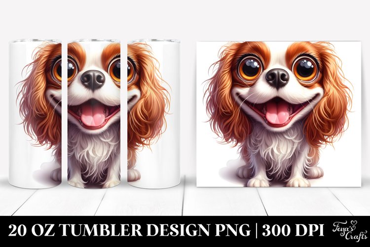 Colorful Cavalier King Charles Spaniel Tumbler example image 1