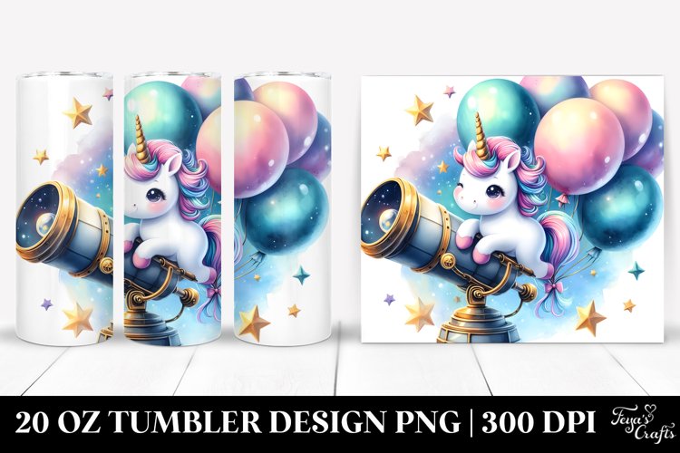 Celestial Unicorn with Balloons | 20 Oz Tumbler