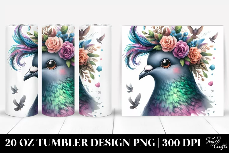 Cute Dove with Cool Haircut 20 Oz Tumbler