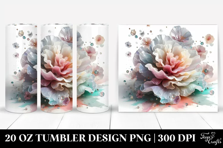 Abstract Pastel Carnation of with Metallic Insertions