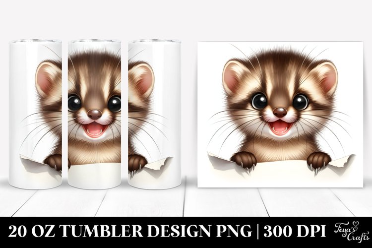 Colorful Marten Peekaboo | 20 Oz Tumbler example image 1
