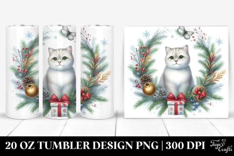 Christmas Cat Image | 20 oz Tumbler
