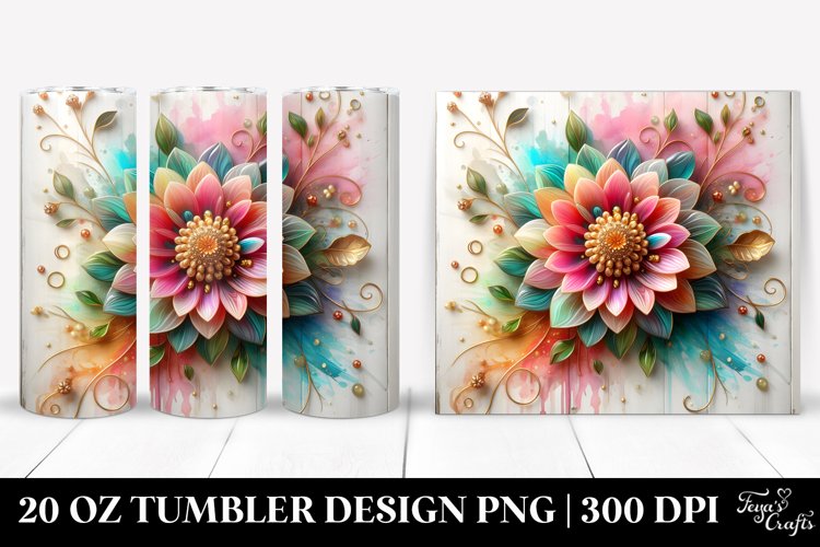 20 Oz Tumbler Sublimation | Colorful Zinnia Material