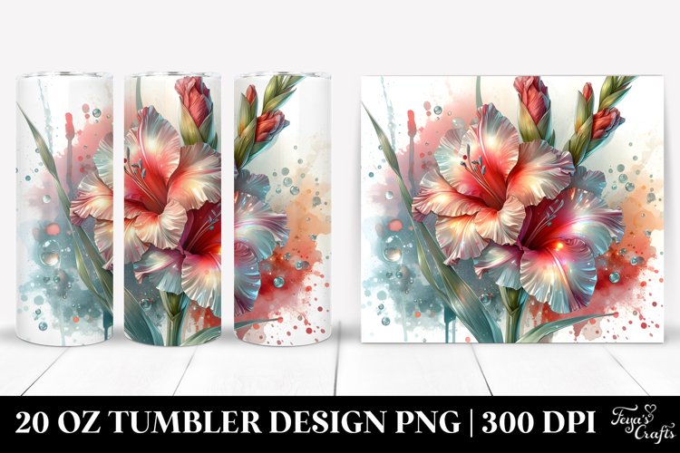 20 Oz Tumbler Sublimation | Shiny Gladiolus Material Small