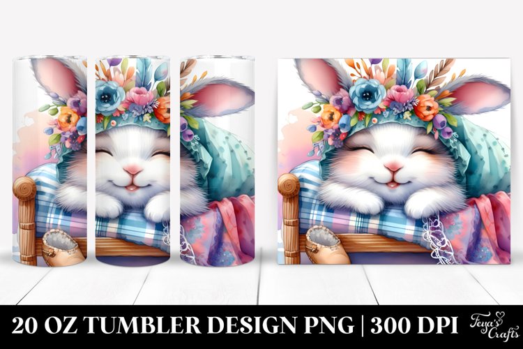 Colorful Boho Baby Rabbit Resting | 20 Oz Tumbler example image 1