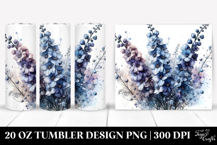 20 Oz Tumbler Sublimation | Material Delphinium Splash
