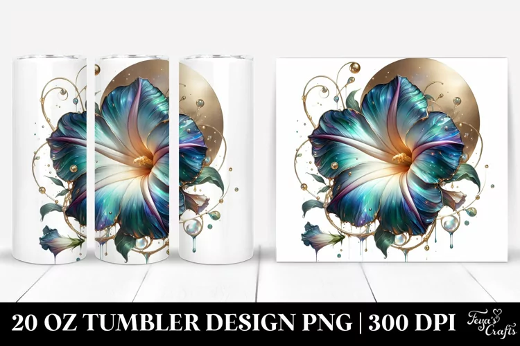 Detailed Morning Glory Tumbler 20 Oz