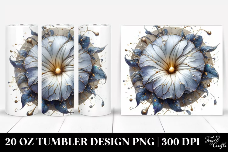 Detailed Morning Glory Tumbler 20 Oz