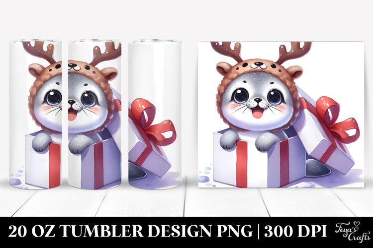 Expressive Seal with Enthusiastic Face 20 Oz Tumbler example image 1