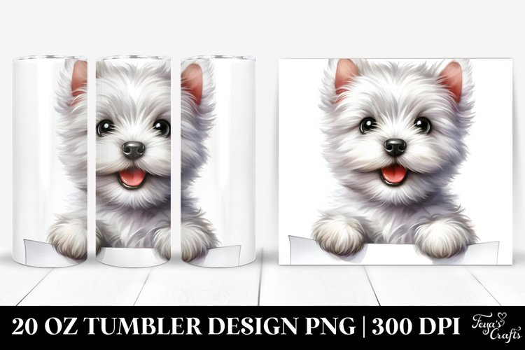 Watercolor West Highland White Terrier Tumbler example image 1