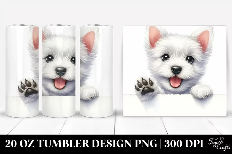 Watercolor West Highland White Terrier Tumbler