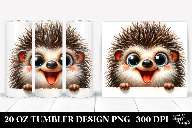 Watercolor Hedgehog Tumbler example image 1