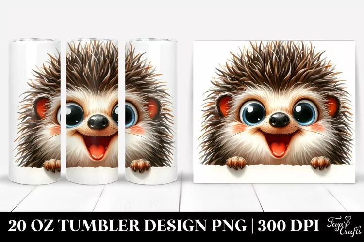 Watercolor Hedgehog Tumbler