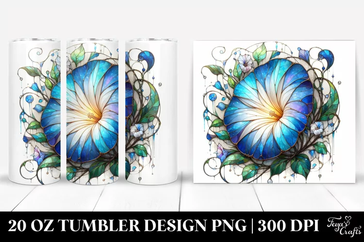 Stained Morning Glory Tumbler