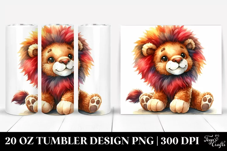 Colorful Plush Lion Tumbler