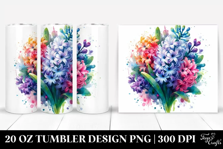 Vibrant Abstract Bouquet with Hyacinth Splash | 20 Oz