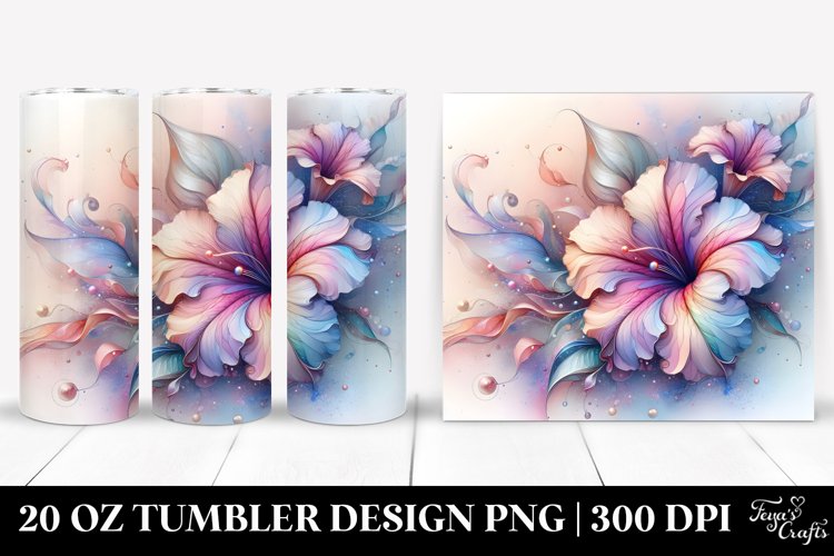 Shiny Petunia Metallic Splash. 20 Oz Tumbler Design