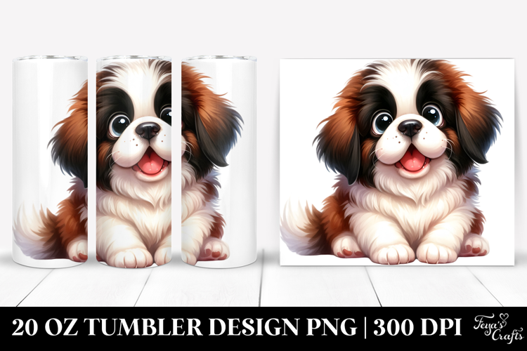 Cute Cartoon Saint Bernard 20 Oz Tumbler