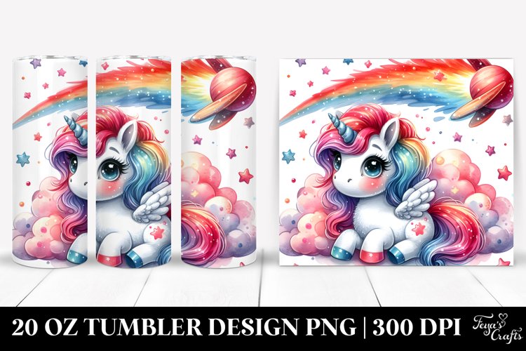 Unicorn Playful Comet | 20 Oz Tumbler example image 1