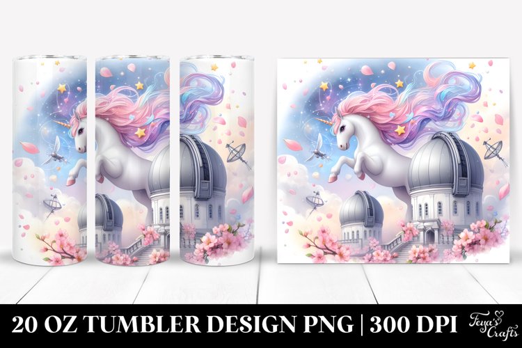 Unicorn Tumbling Spring Petals | 20 Oz Tumbler example image 1