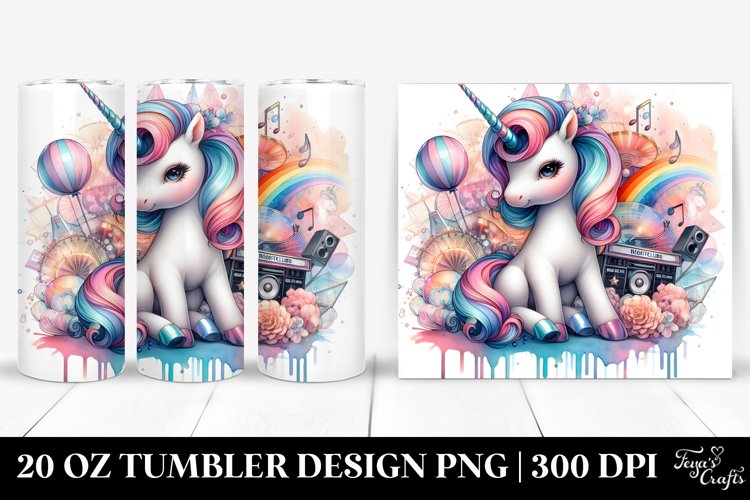 Baby Unicorn Nightclub. 20 Oz Tumbler Design