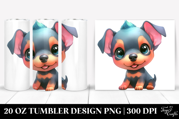 Enthusiastic Baby Doberman Pinscher.20 Oz Tumbler