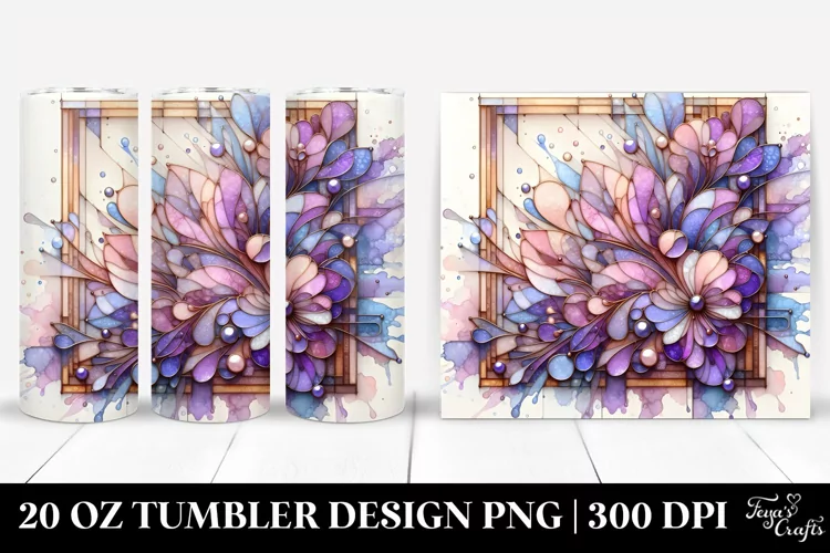 Abstract Stained Artwork, Transparent 20 Oz Tumbler