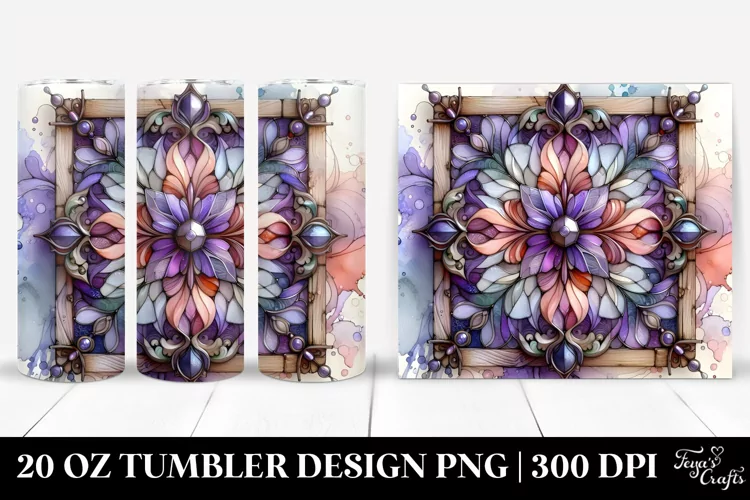 Abstract Stained Artwork, Transparent 20 Oz Tumbler