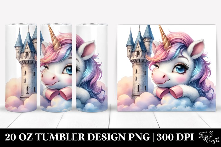 Winking Baby Unicorn Tower 20 Oz Tumbler example image 1