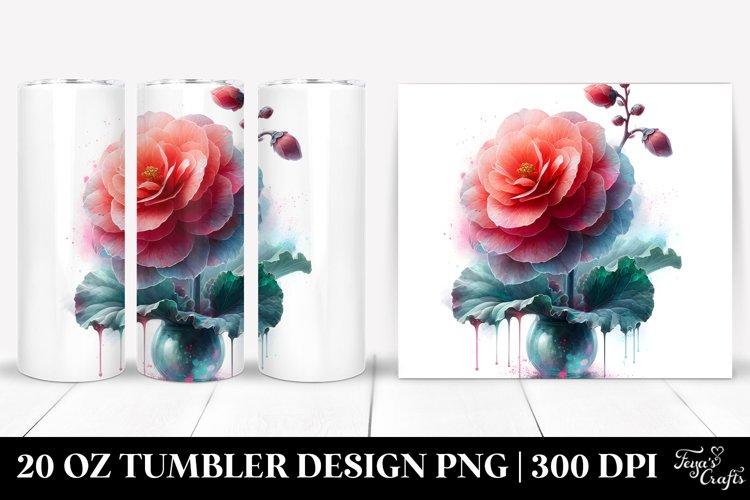 Begonia Watercolor Splash Tumbler