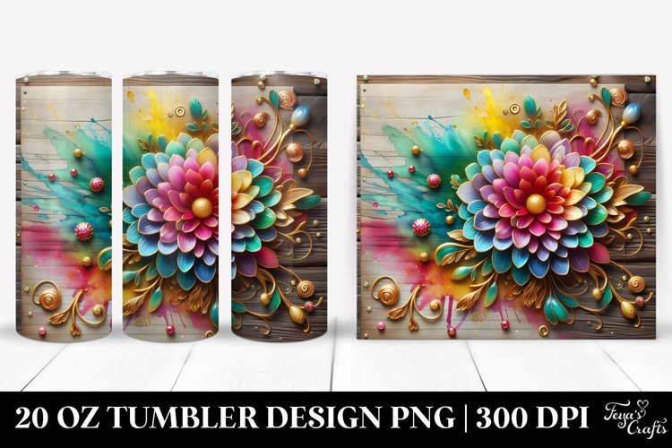 Chrysanthemum Watercolor 20 Oz Tumbler example image 1