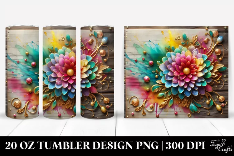 Chrysanthemum Watercolor 20 Oz Tumbler