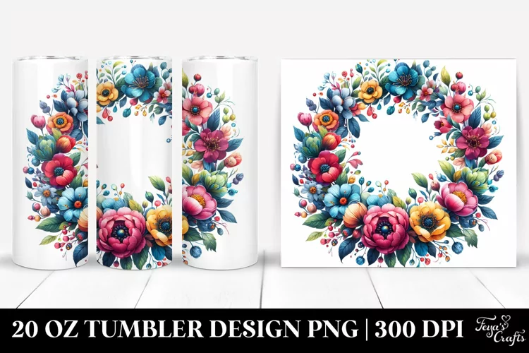 Colorful Seal Floral Frame | 20 Oz Tumbler