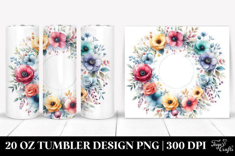 Colorful Seal Floral Frame | 20 Oz Tumbler example image 1