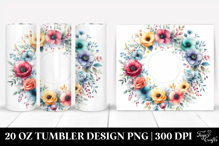 Colorful Seal Floral Frame | 20 Oz Tumbler