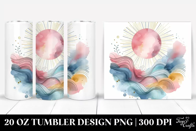 Colorful Abstract Pastel Sun | 20 Oz Tumbler