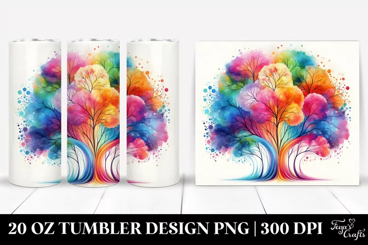 Colorful Abstract Rainbow Trees | 20 Oz Tumbler