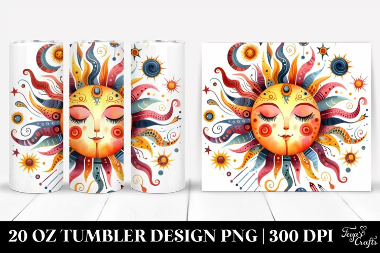 Whimsical Colorful Sun | 20 Oz Tumbler