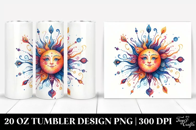 Whimsical Colorful Sun | 20 Oz Tumbler