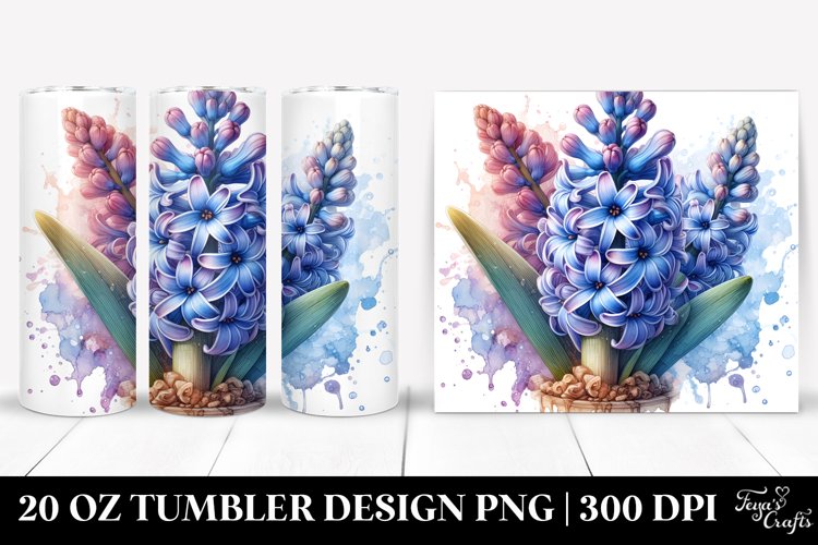 Detailed Stained Hyacinth | 20 Oz Tumbler example image 1