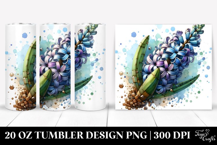 Detailed Stained Hyacinth | 20 Oz Tumbler example image 1