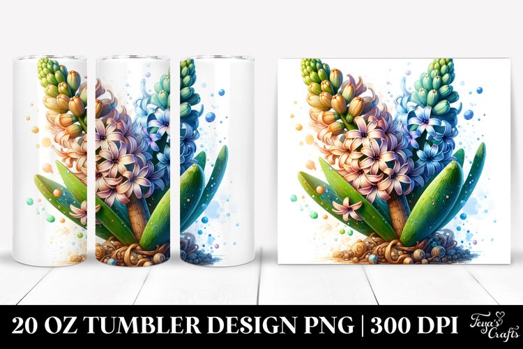 Detailed Stained Hyacinth | 20 Oz Tumbler example image 1