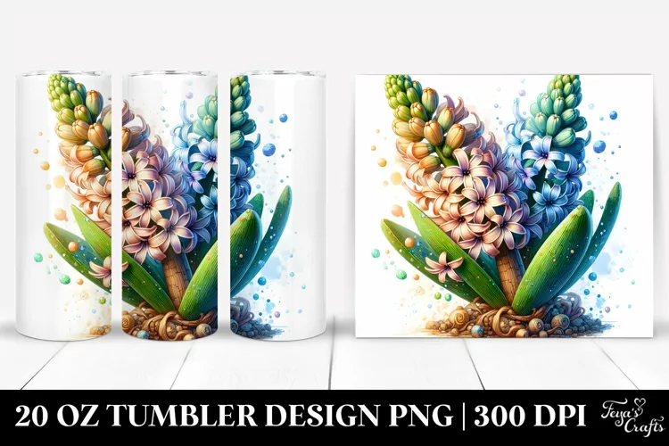 Detailed Stained Hyacinth | 20 Oz Tumbler