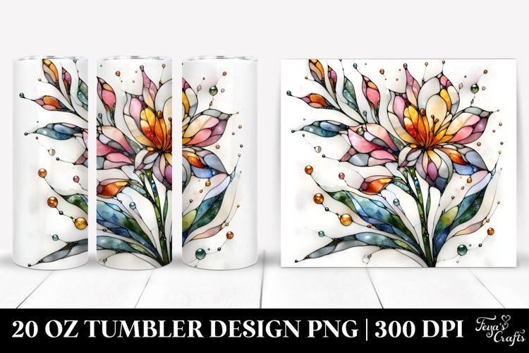Abstract Stained Freesia | 20 Oz Tumbler example image 1