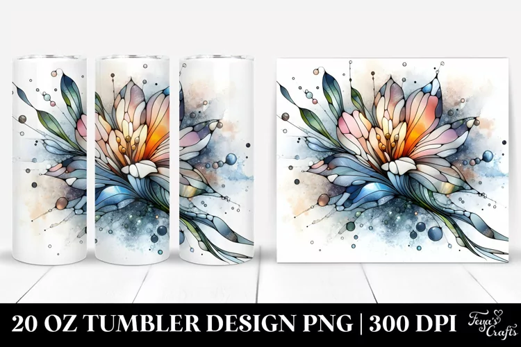 Abstract Stained Freesia | 20 Oz Tumbler