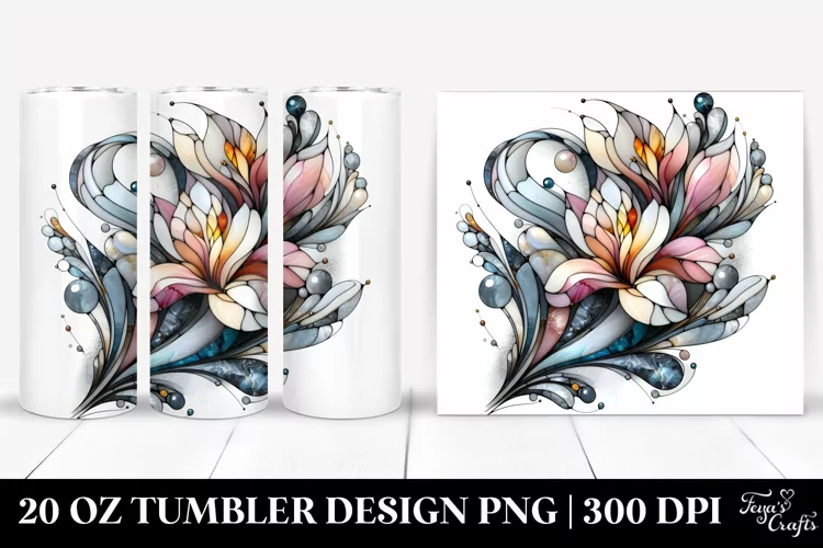 Abstract Stained Freesia | 20 Oz Tumbler