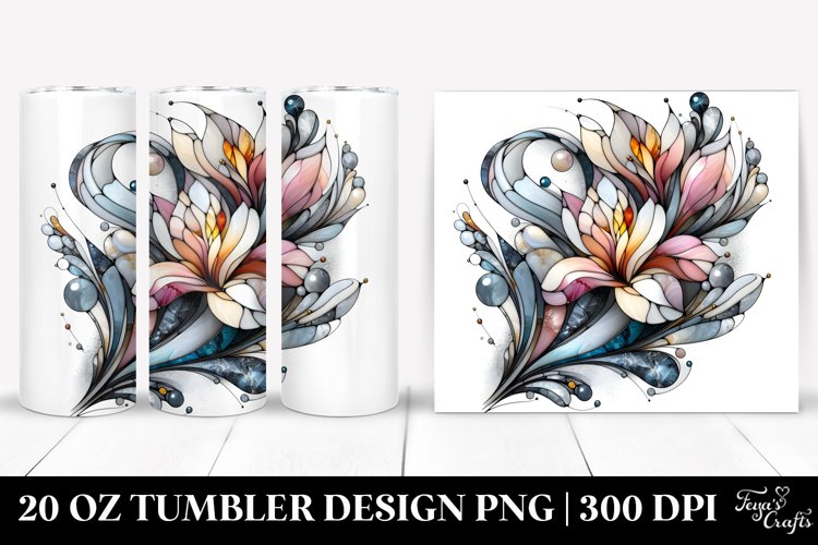 Abstract Stained Freesia | 20 Oz Tumbler example image 1